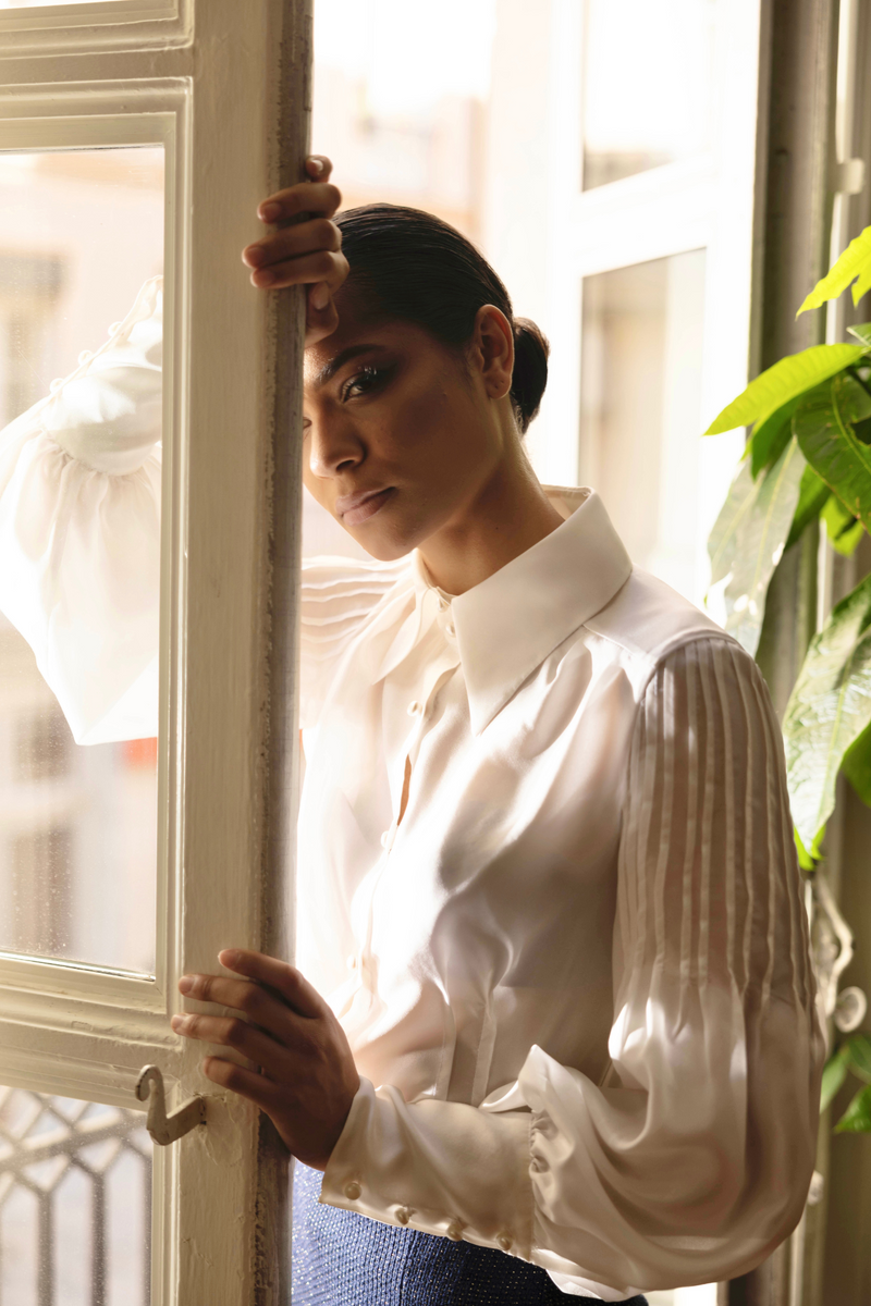 Chemise blanche en soie femme hotsell